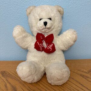 Goffa Teddy Bear With Red Velvet Bowtie And I Love You Message 12 Inch Plush
